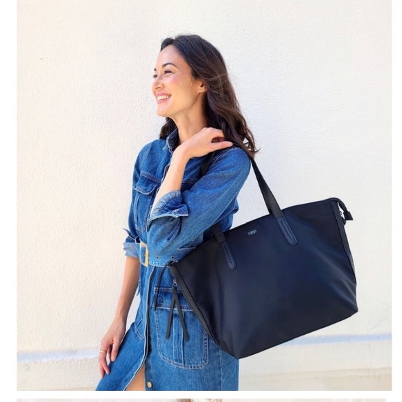 Tote BOTKIER NEW YORK Nylon Black Roomy Tote Bag With Side Zippers - Picture 5 of 16